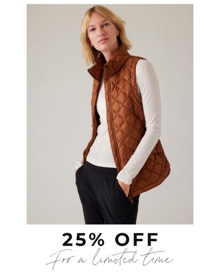 A members only event is happening for 25% off!  This autumn color puffer vest is the perfect layer for early fall!

#falljackets #puffervest #falllayers #falloutfits #pufferjacket

#LTKfitness #LTKSeasonal #LTKsalealert