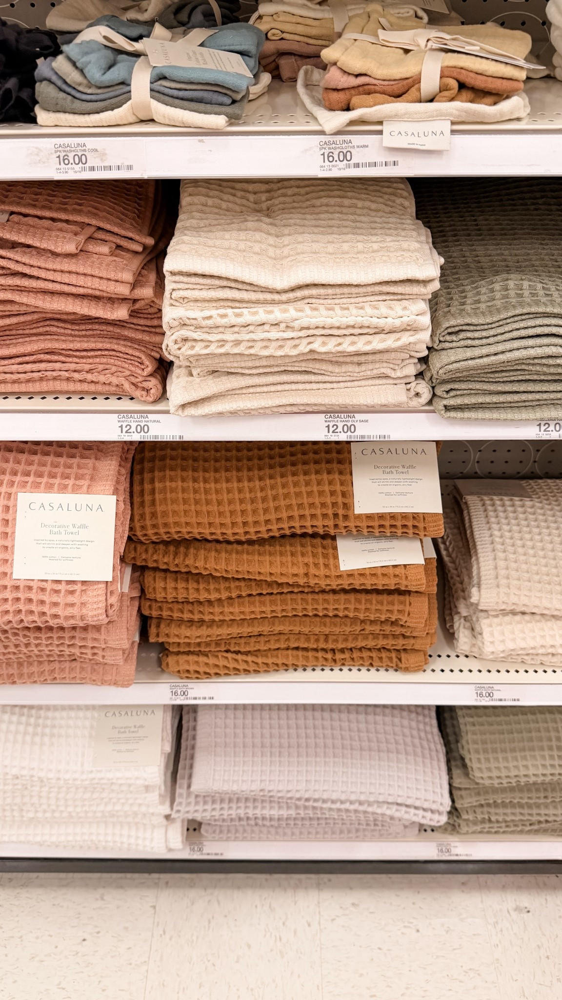 Waffle knit towels 
