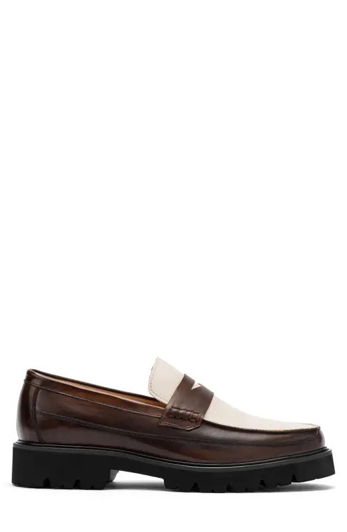 MARC NOLAN Adler Lug Sole Loafer in Brown/White at Nordstrom, Size 11 | Nordstrom