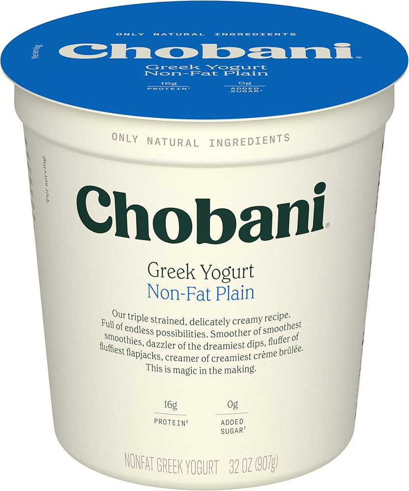 Chobani® Non-Fat Plain Greek Yogurt 32oz | Amazon (US)