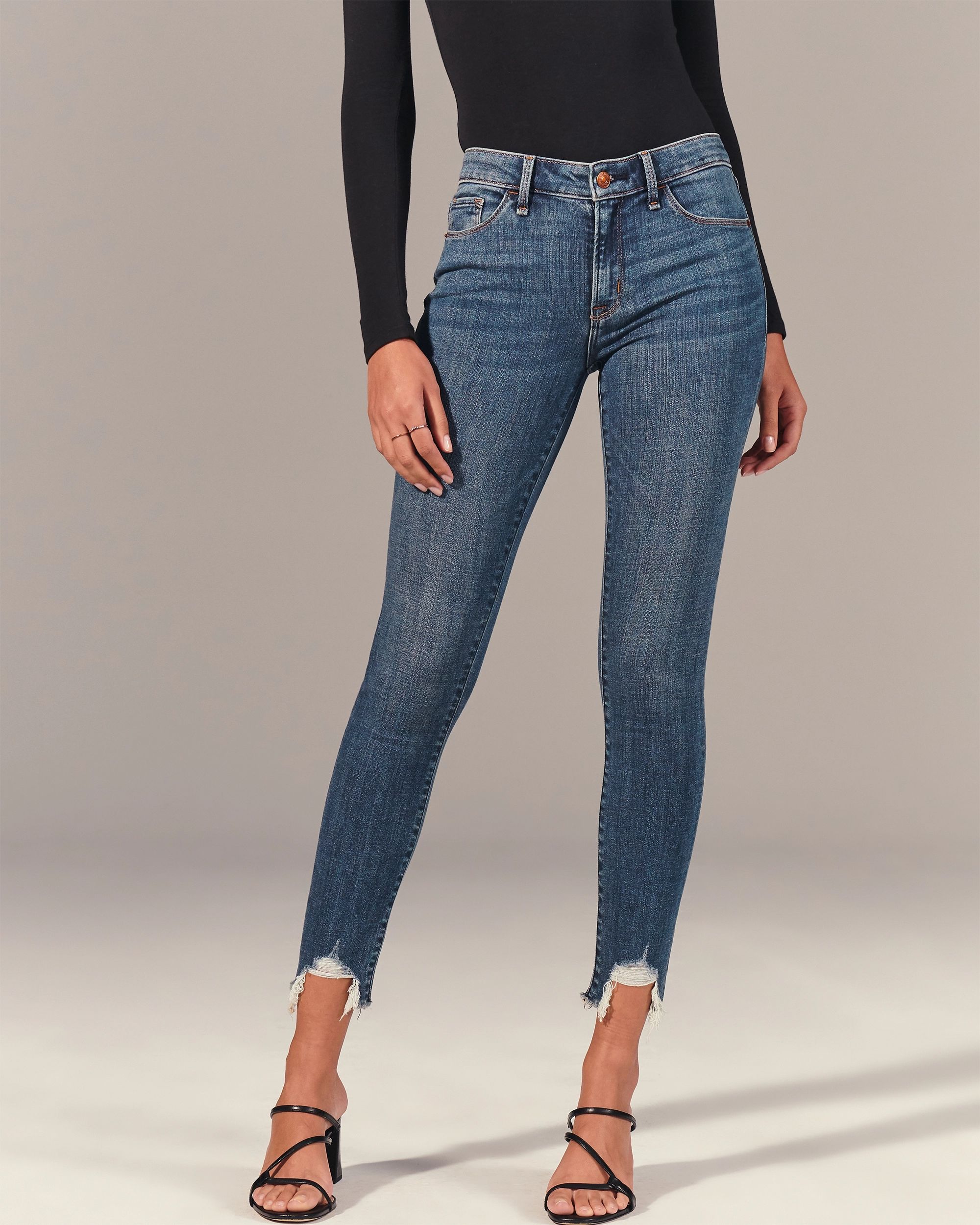A&F Signature Stretch Denim | Online Exclusive
			


  
						Mid Rise Super Skinny Ankle Jeans
	... | Abercrombie & Fitch (US)