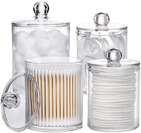 Tbestmax 4 Pack Qtip Holder - 10 oz, 12 oz Restroom Bathroom Organizers and Storage Containers, Clea | Amazon (US)