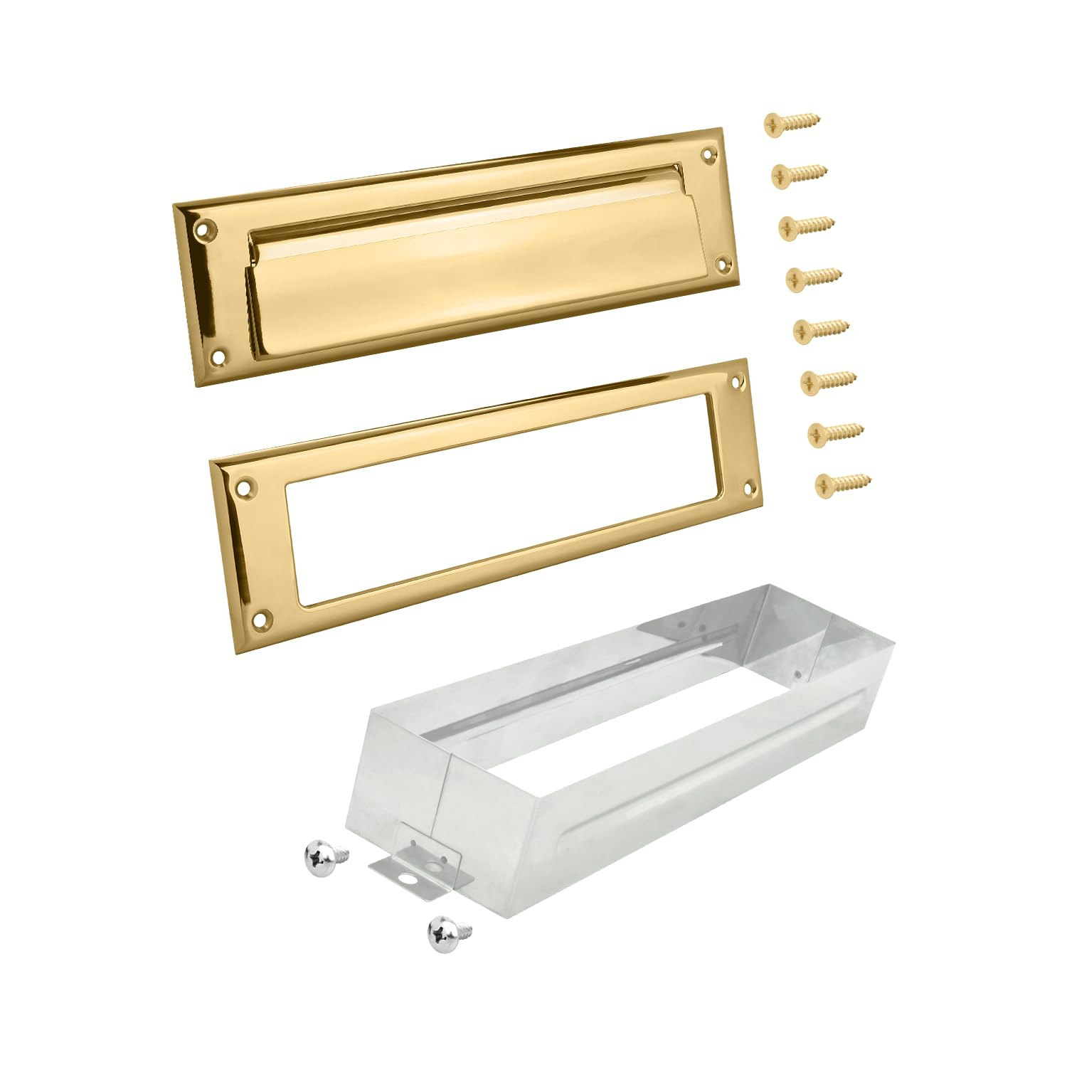 Nuk3y Solid Brass Mail Slot with Sleeve (Polished Brass, 10" x 3") | Amazon (US)