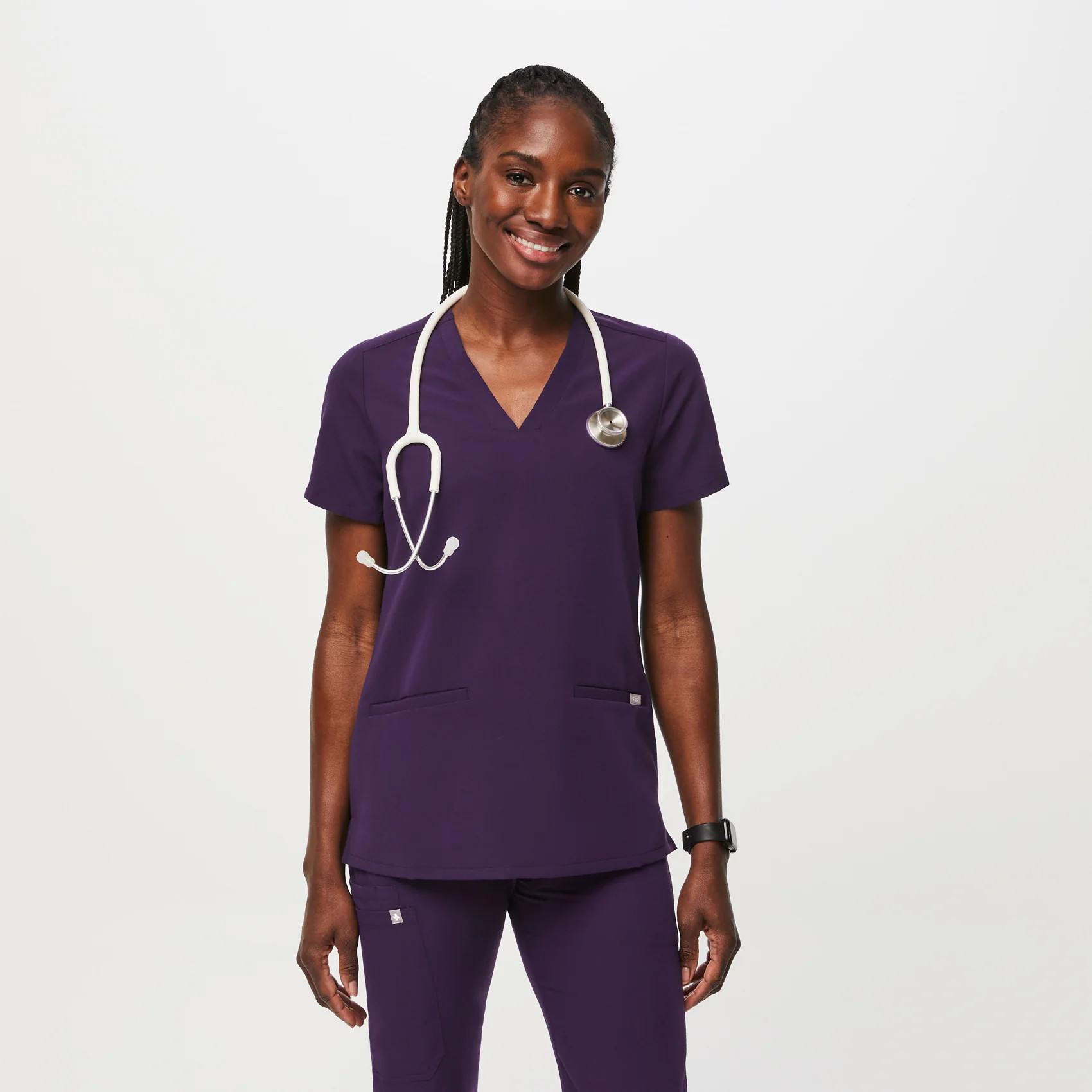 Women's Casma Three-Pocket Scrub Top™ - Purple Jam · FIGS | FIGS
