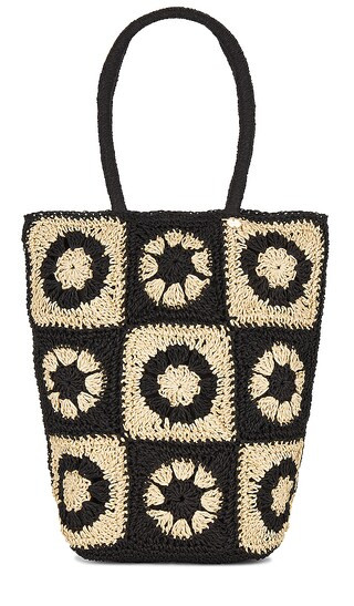 Crochet Tote in Black/Natural | Revolve Clothing (Global)