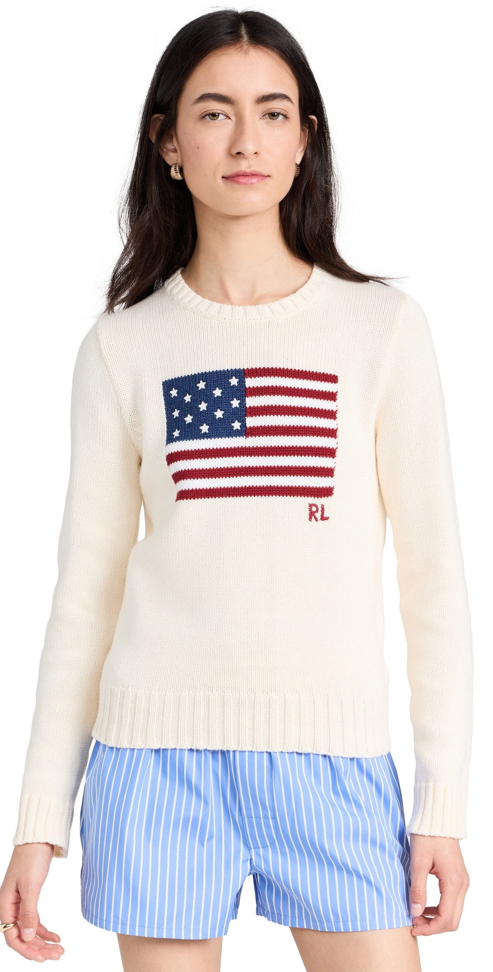 Polo Ralph Lauren Flag Pullover Sweater Parchment Cream XS | Shopbop