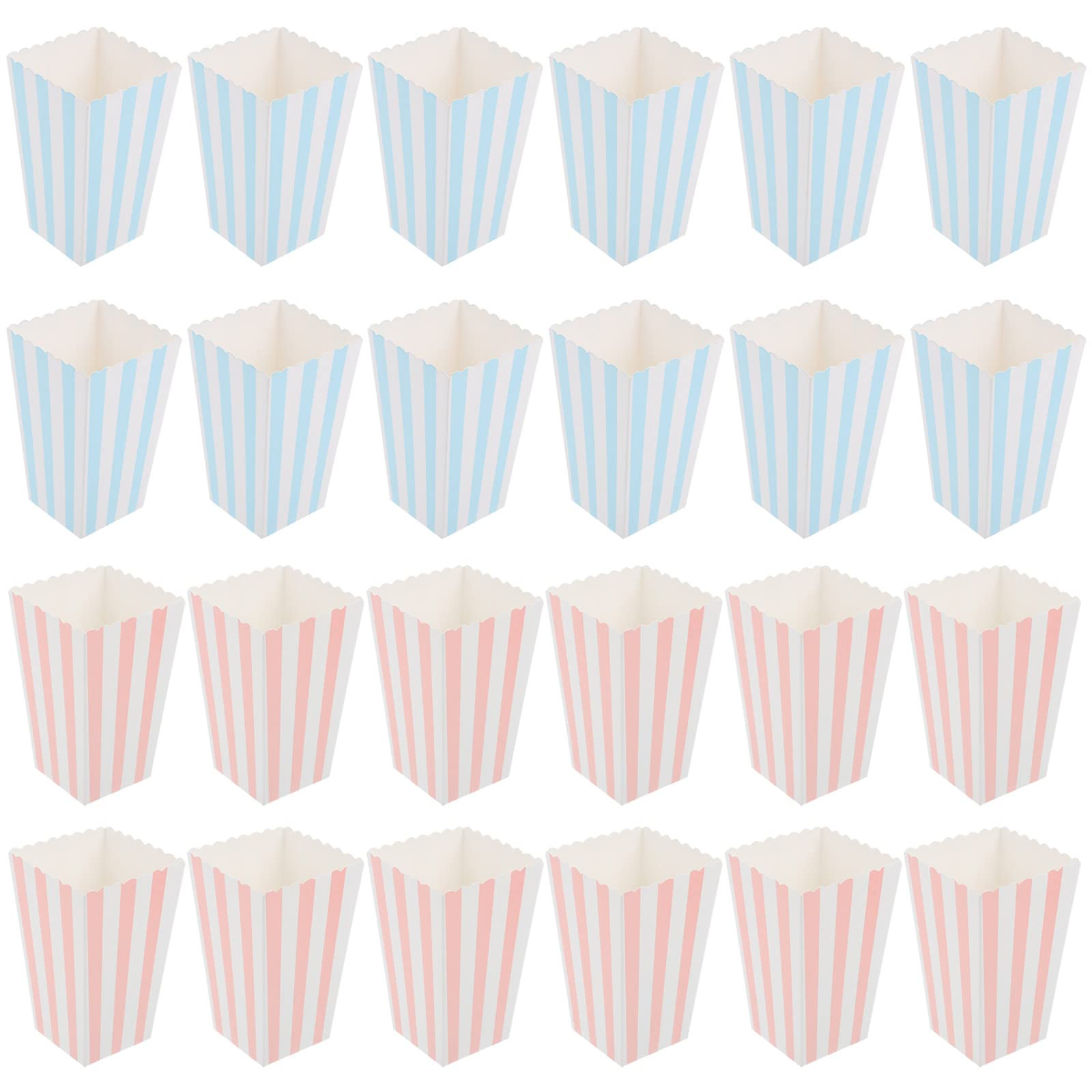 LUOZZY 24 Pcs Pink Blue Popcorn Boxes Paper Movie Theater Popcorn Boxes Containers in Pink Blue S... | Amazon (US)