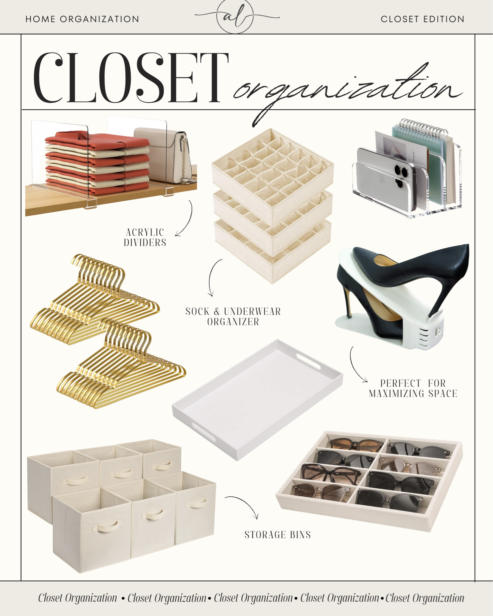 Closet organization items that are perfect for a closet refresh! I use most of the items linked here and they are so worthy! 

#LTKHome #LTKU #LTKFindsUnder100