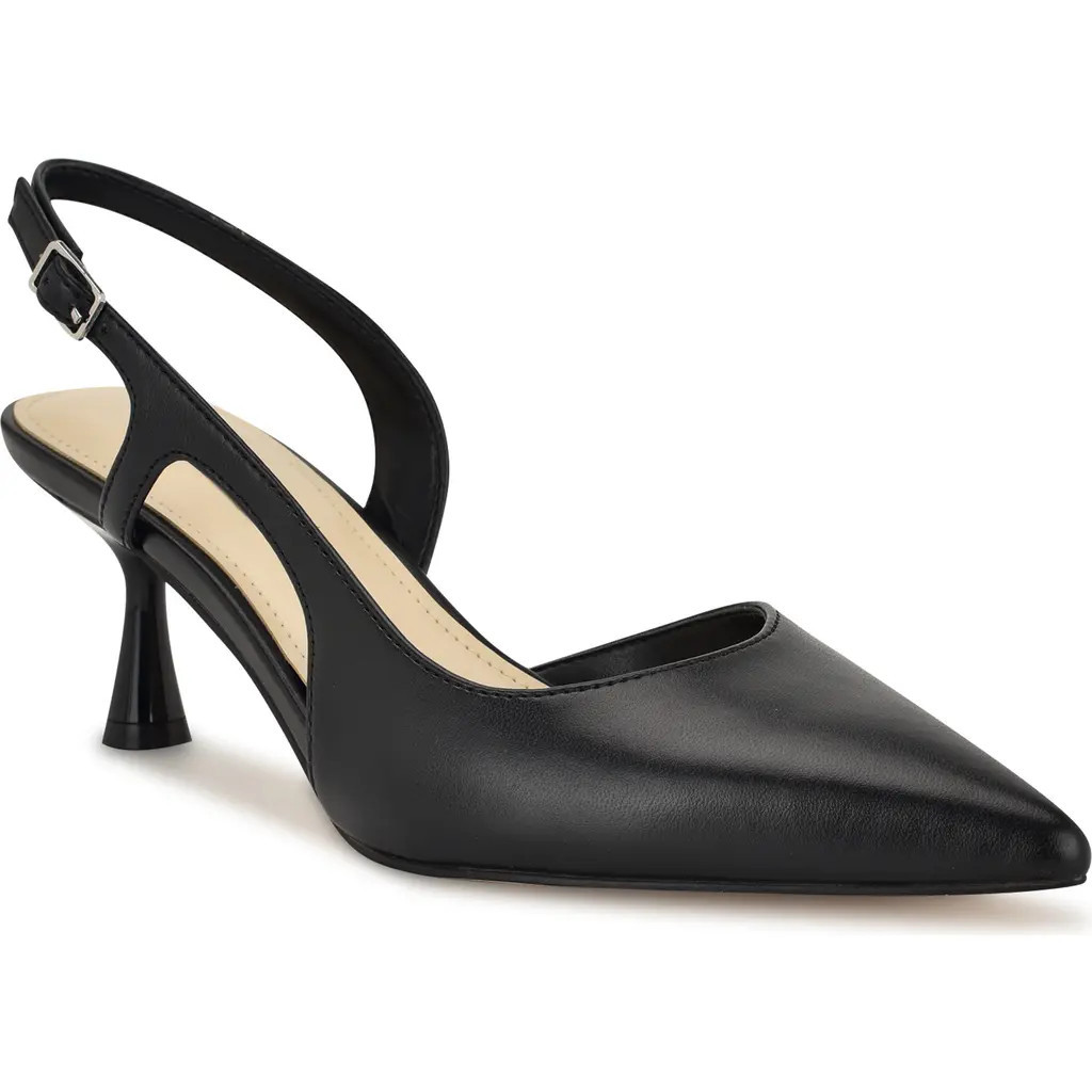 Nine West Renela Pointed Toe Slingback Pump in Black 001 at Nordstrom, Size 9.5 | Nordstrom