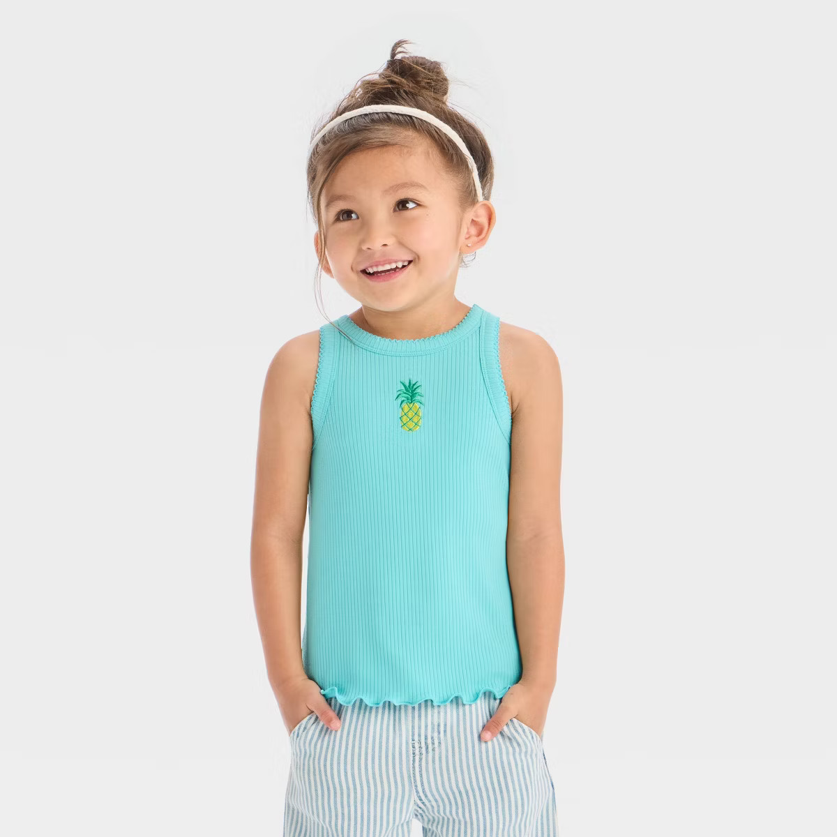 Toddler Girls' Striped Ribbed T-Shirt - Cat & Jack™ | Target