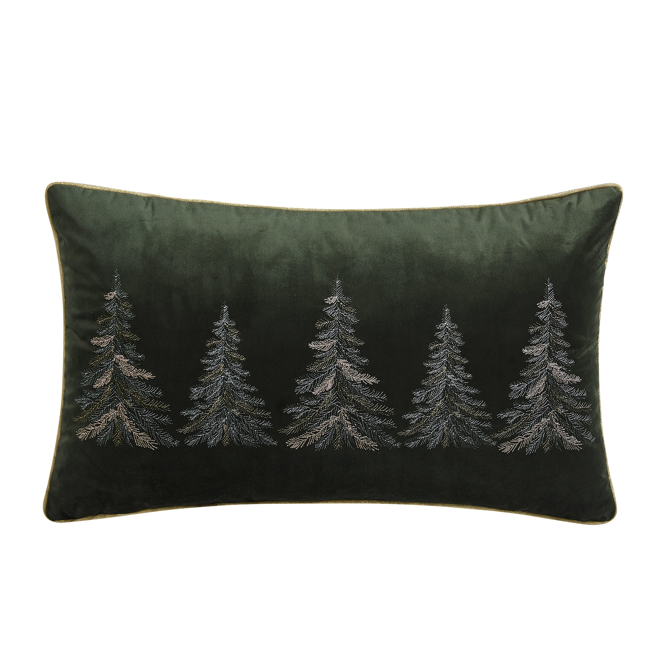 My Texas House 14" x 24" Embroidered Green/Gold Velvet Decorative Pillow Cover | Walmart (US)