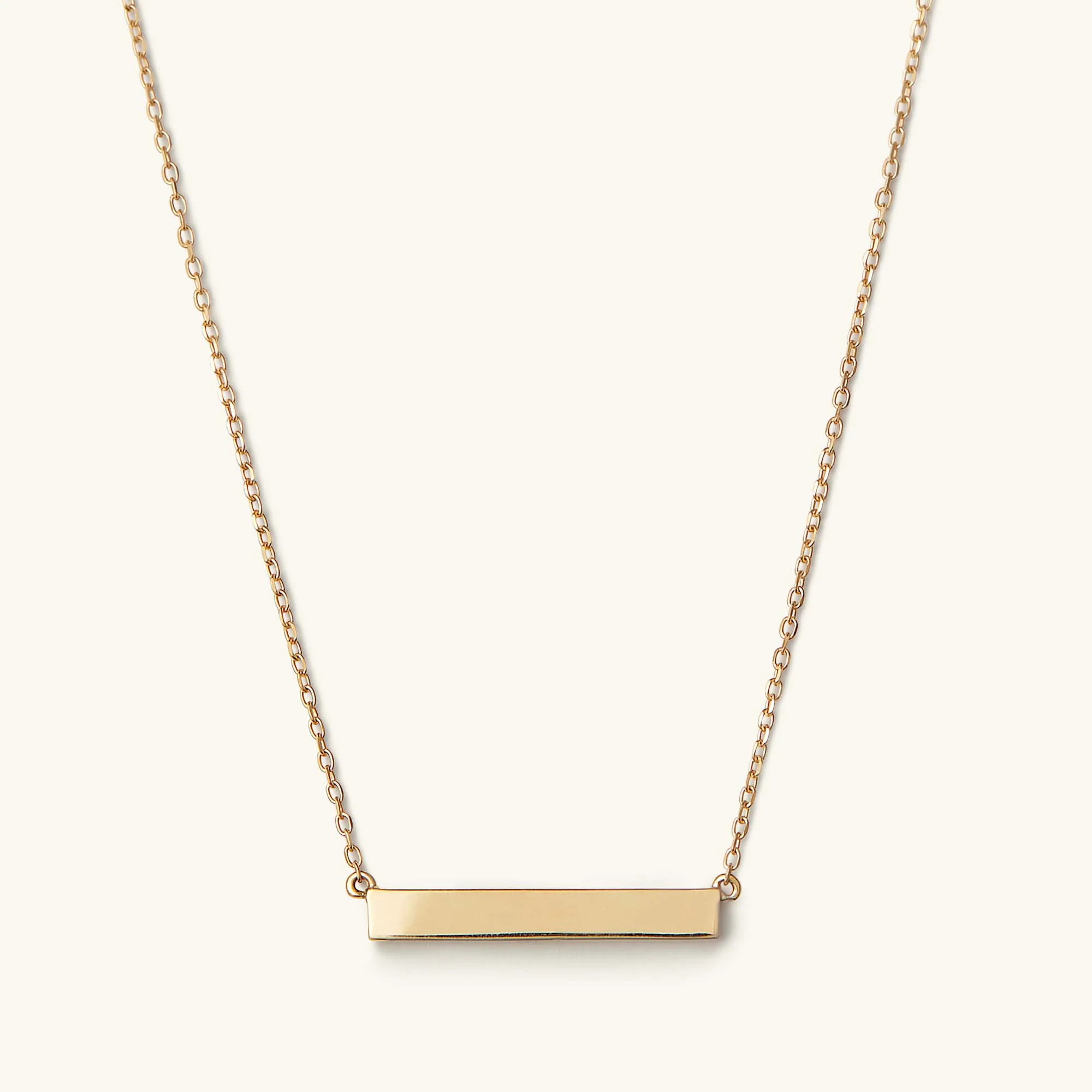 Horizontal Engravable Bar Necklace | Mejuri Fine Crew