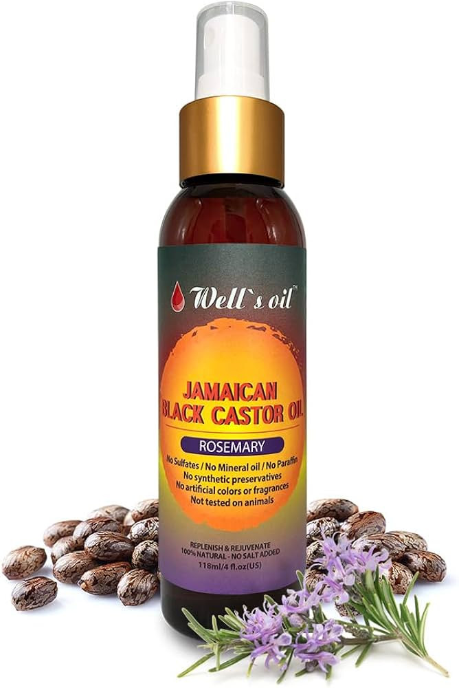 Well's Oil ROSEMARY + Jamaican Black Castor Oil Spray | 4oz(118ml) | Hair Detangler Spray | Incre... | Amazon (US)