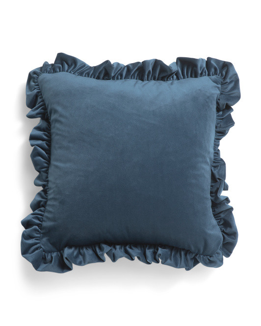Made In Usa 18x18 Luxury Velvet Ruffled Pillow | TJ Maxx