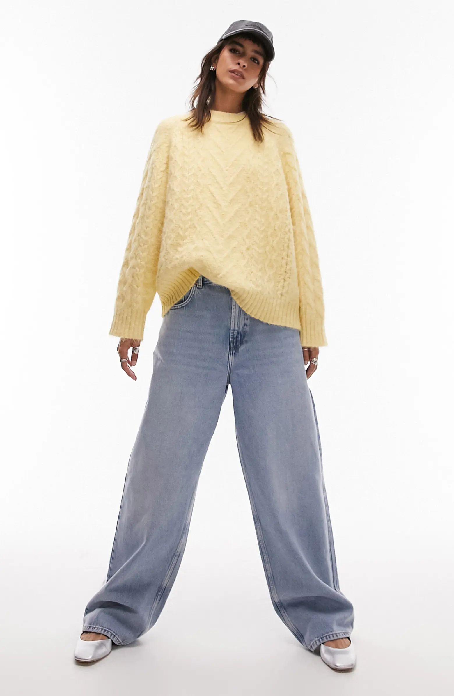 Cable Knit Crewneck Sweater | Nordstrom
