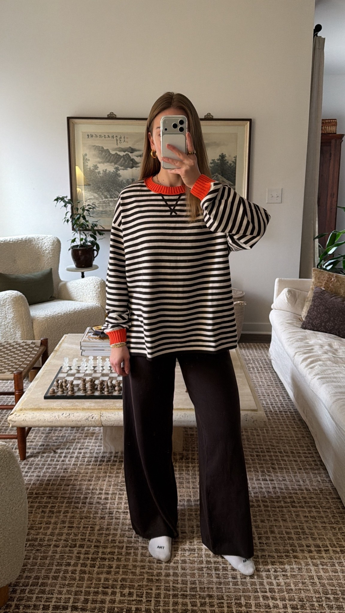 1/10/26 Cozy aerie lounge uniform 🤎 Wearing the brown lounge pants (size small) with the brown striped pullover (size small). An easy, comfy set for slow mornings, working from home, or cozy nights in.

#LTKootd #LTKgrwm #LTKmorningroutine