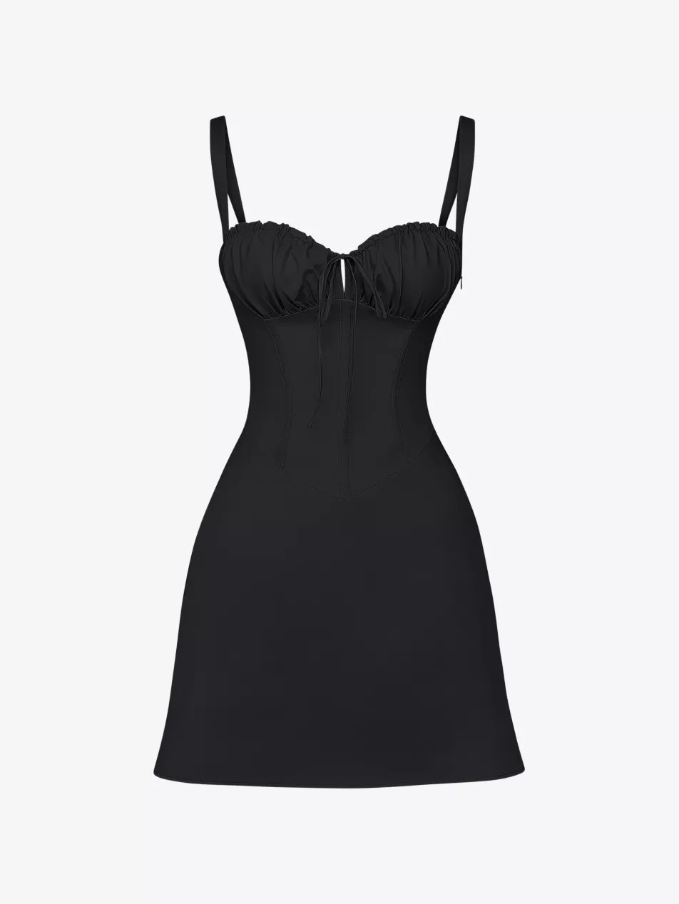Carlotta fitted-bodice square-neck stretch-cotton mini dress | Selfridges
