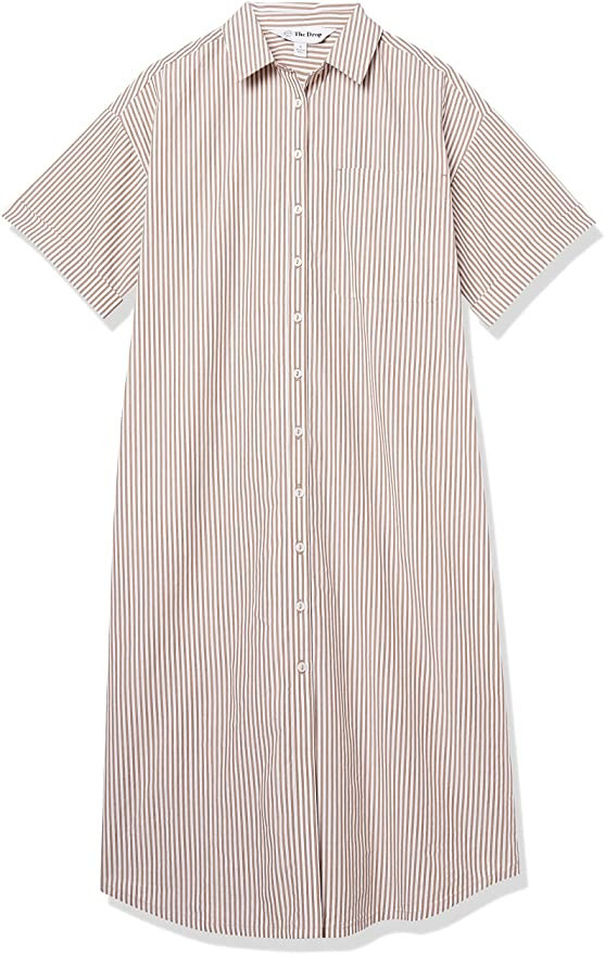 The Drop Women's Marla Drop-Shoulder Short-Sleeve Midi Shirt Dress | Amazon (US)