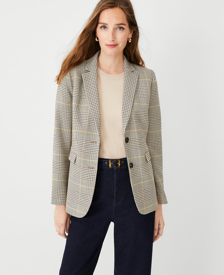 The Greenwich Blazer in Glen Check | Ann Taylor (US)