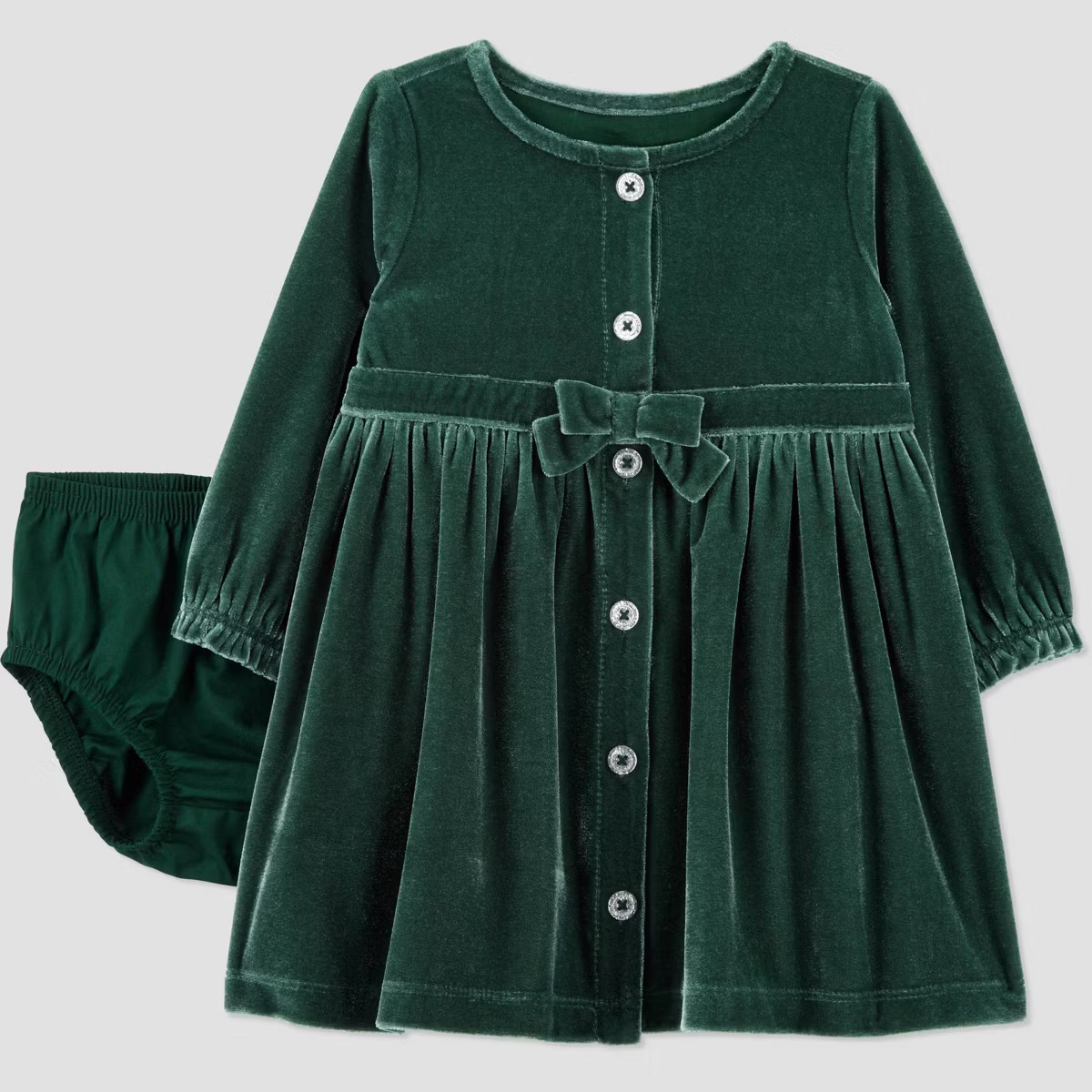 Carter's Just One You® Baby Girls' 2pc Holiday Velour Dress - Green | Target