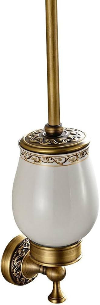 Leyden Antique Brass Toilet Brush Holder, Retro Toilet Brush Organizer with Ceramic Cup | Amazon (US)