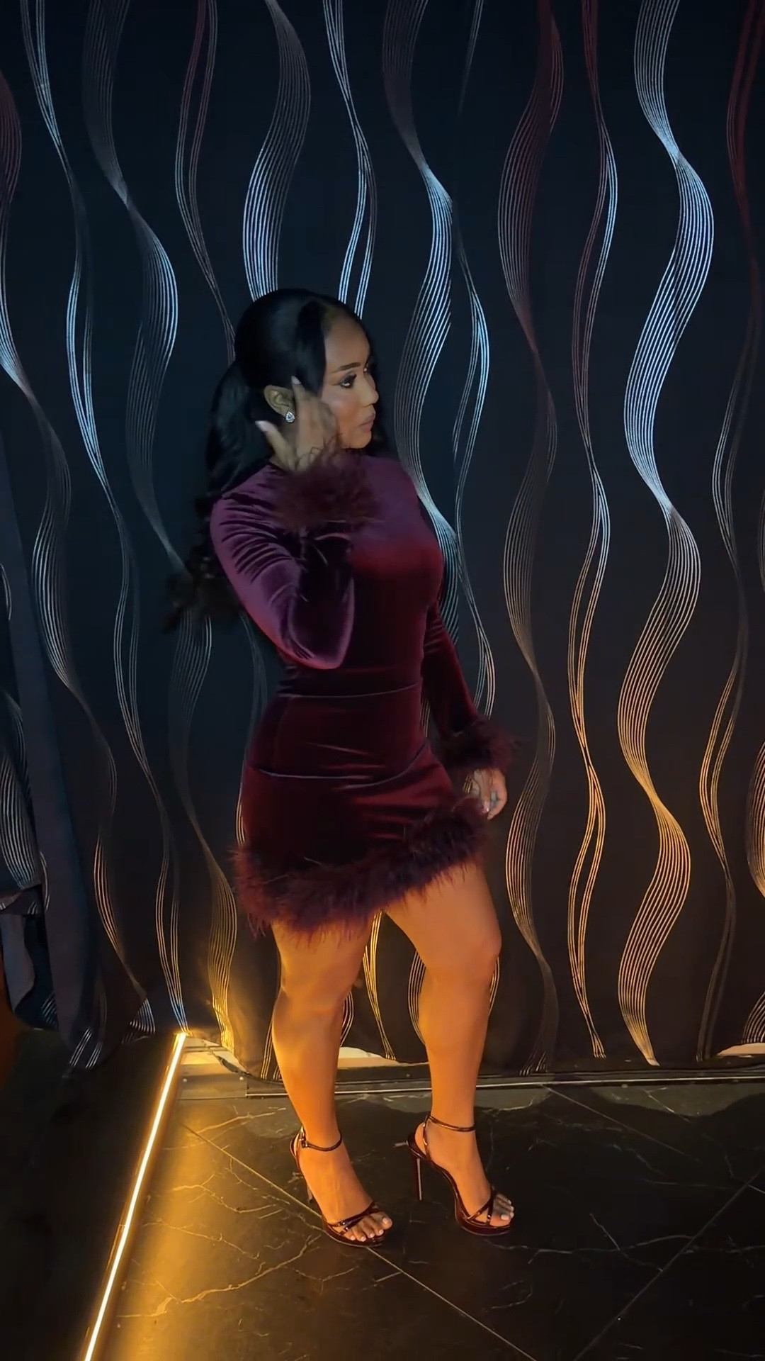 Burgundy feather dress!

#LTKMidsize #LTKPetite