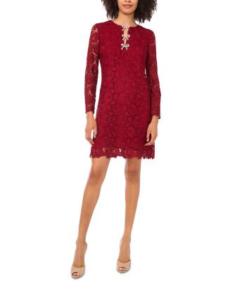 Bow Trim Floral Lace Dress | Bloomingdale's (US)