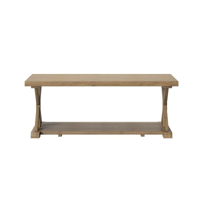 Litchfield Farmhouse Wood Coffee Table with Shelf Wheat - Threshold™ | Target