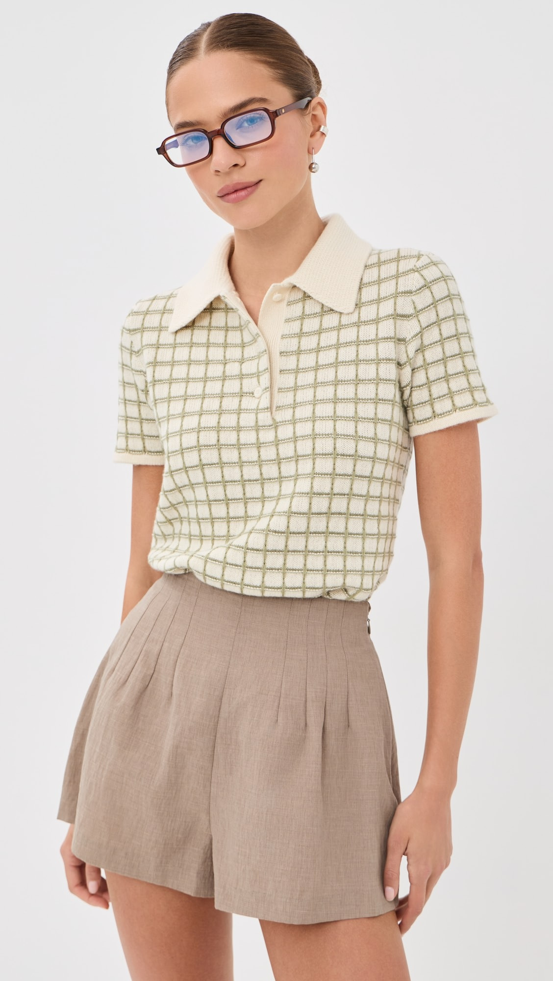 Ida Checkered Cashmere Polo | Shopbop