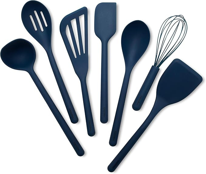 GreenPan Silicone 7 Piece Cooking Utensil Set, Ladle, Turners, Spatula, Spoons, Whisk, Flexible N... | Amazon (US)