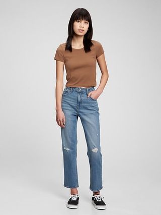 Teen High Rise Girlfriend Jeans with Washwell | Gap (CA)
