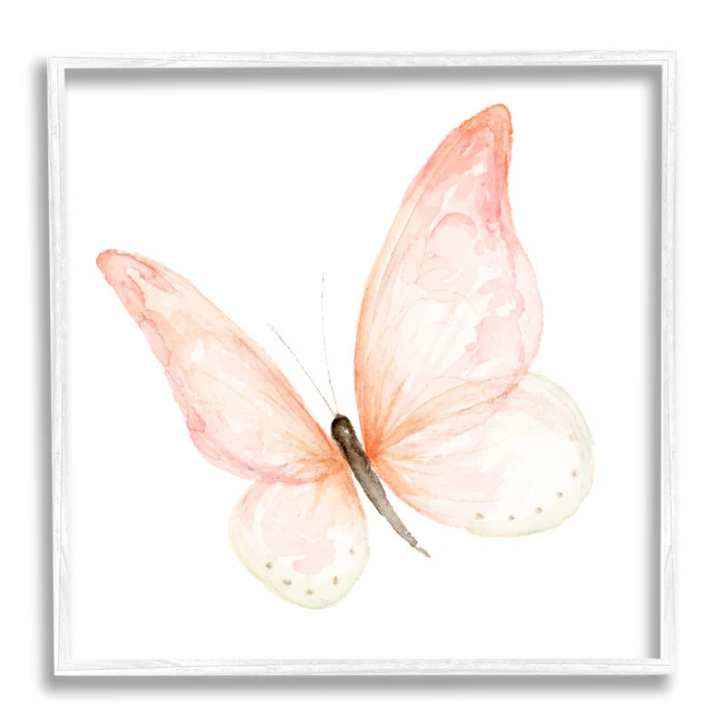 " Pink Butterfly Kids' Nursery Insect " by Fox Hollow Studios Painting on | Wayfair North America