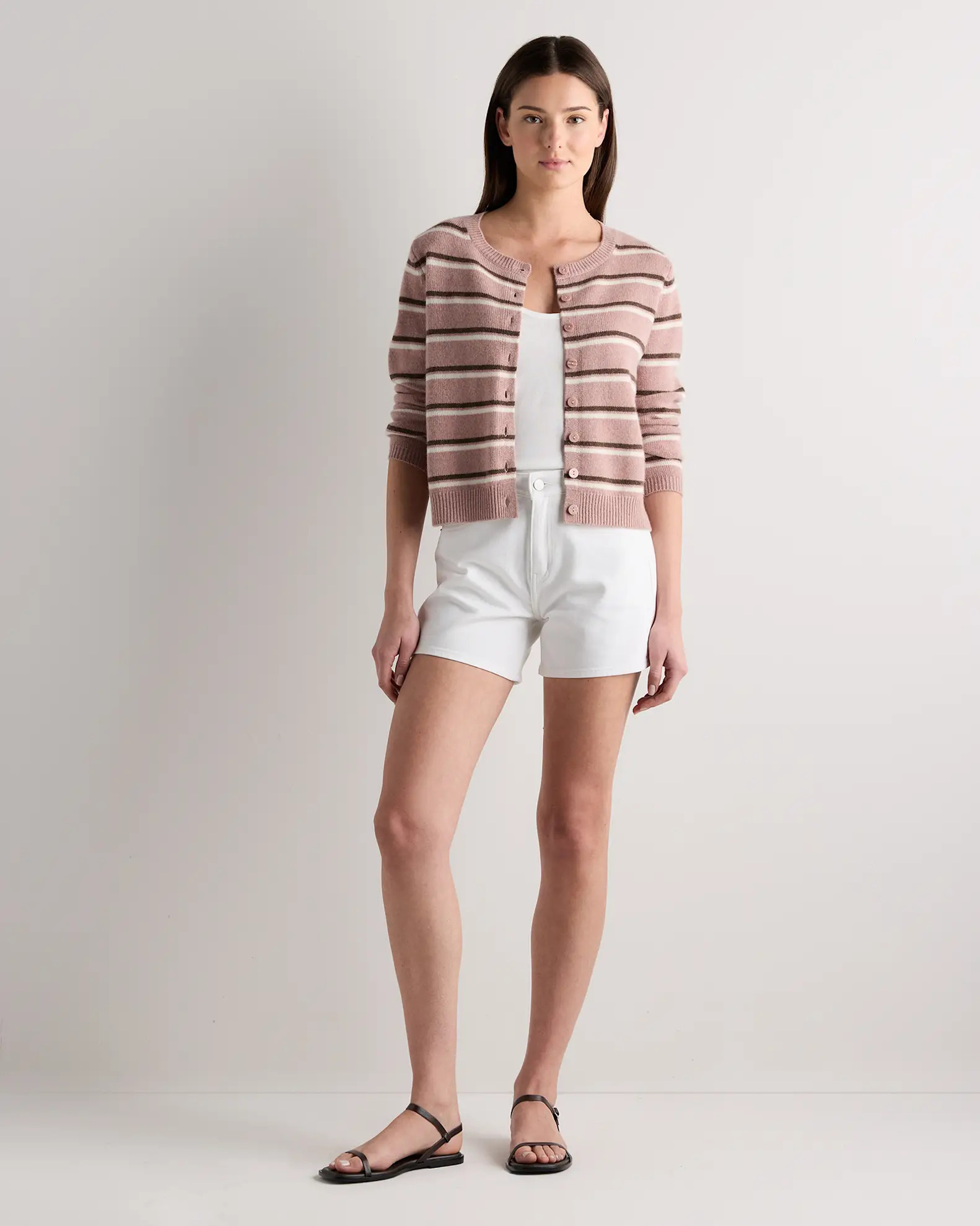 Mongolian Cashmere Cropped Crew Cardigan | Quince