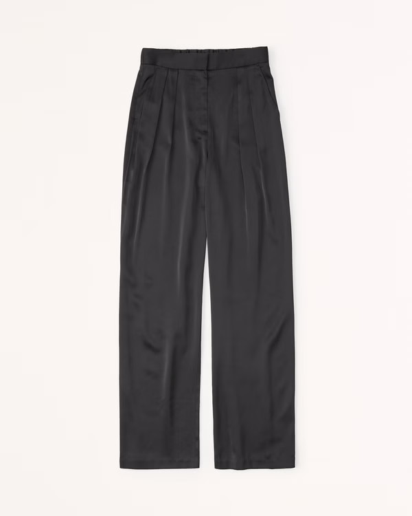 Women's A&F Sloane Satin Tailored Pant | Women's Office Approved | Abercrombie.com | Abercrombie & Fitch (US)