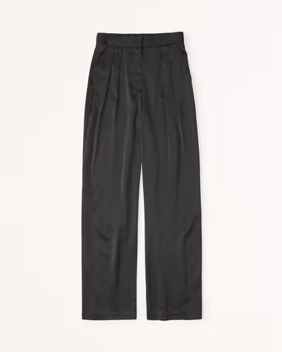 Tailored Satin Wide Leg Pants | Abercrombie & Fitch (US)