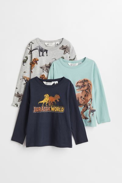 3-pack Printed Jersey Shirts | H&M (US + CA)