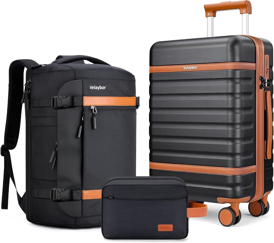 Luggage Sets 3 Piece with Spinner Wheels, Lightweight PC Hardside Suitcase with TSA Lock & YKK Zi... | Amazon (US)