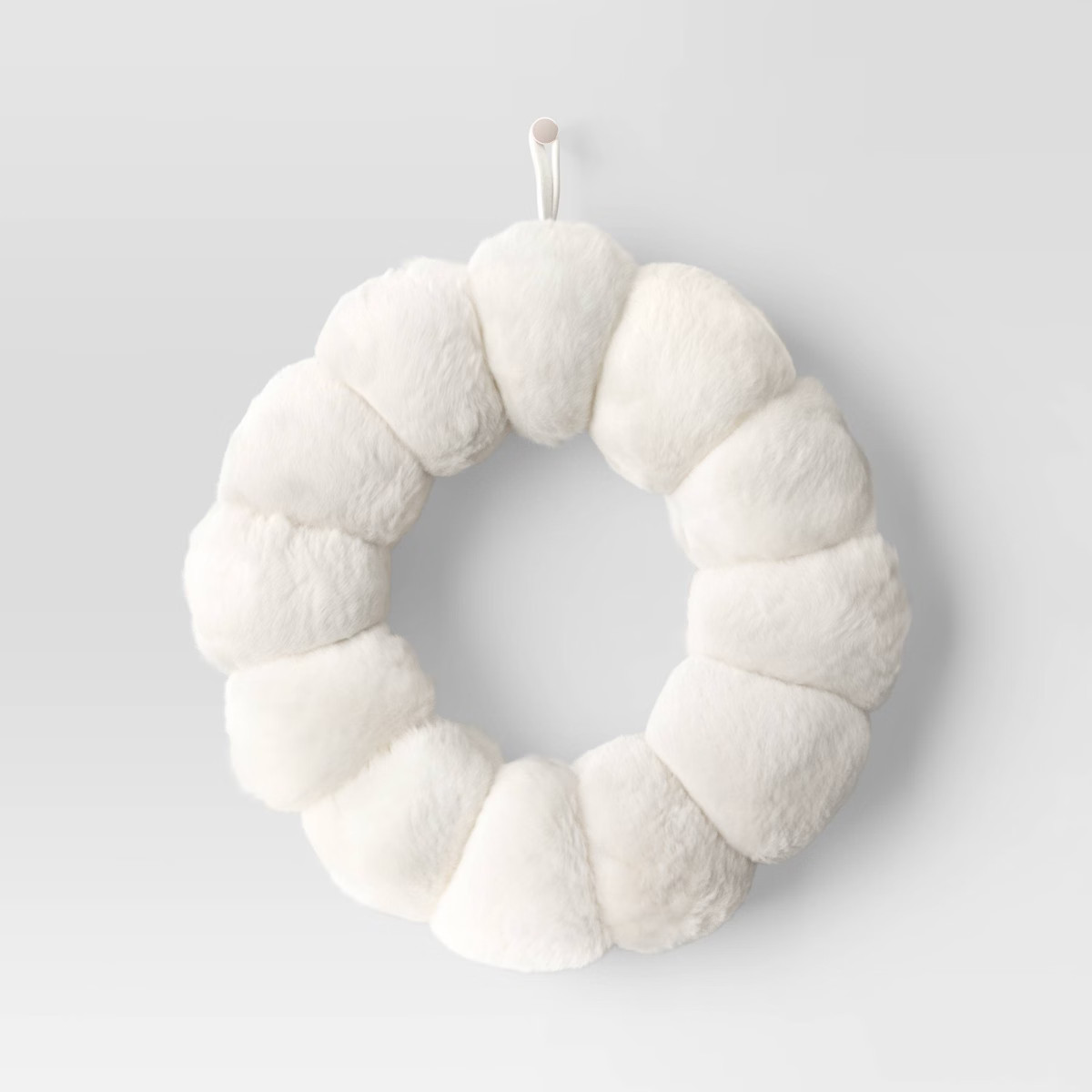 Christmas Cozy Decorative Faux Fur Wreath Cream - Threshold™ | Target