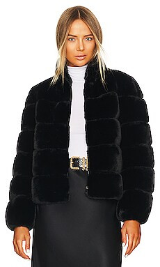 Faux Fur Zip Up Jacket in Espresso | Revolve Clothing (Global)