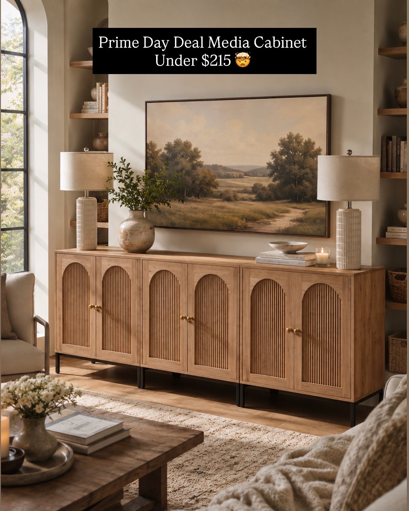 MEDIA STORAGE CABINET UNDER $215

Follow @farmtotablecreations on Instagram for more home finds and styling inspiration.

This beautiful media storage cabinet is currently under $215 and one of the best Prime Day home deals I’ve seen. The warm wood finish, arched doors, and timeless design give it a high-end look that works beautifully in living rooms, family rooms, or even dining spaces.

Not only does it make a statement, but it also provides plenty of hidden storage for keeping everyday clutter tucked away while maintaining a clean, collected look.

A designer-inspired piece at a fraction of the price.

#mediacabinet #tvstand #storagecabinet #livingroomstorage #livingroomdecor #homedecor #homefinds #amazonhome #amazondeals #primedaydeals #neutralhome #organicmodern #interiorstyling #homeinspiration

#LTKHome #LTKSaleAlert