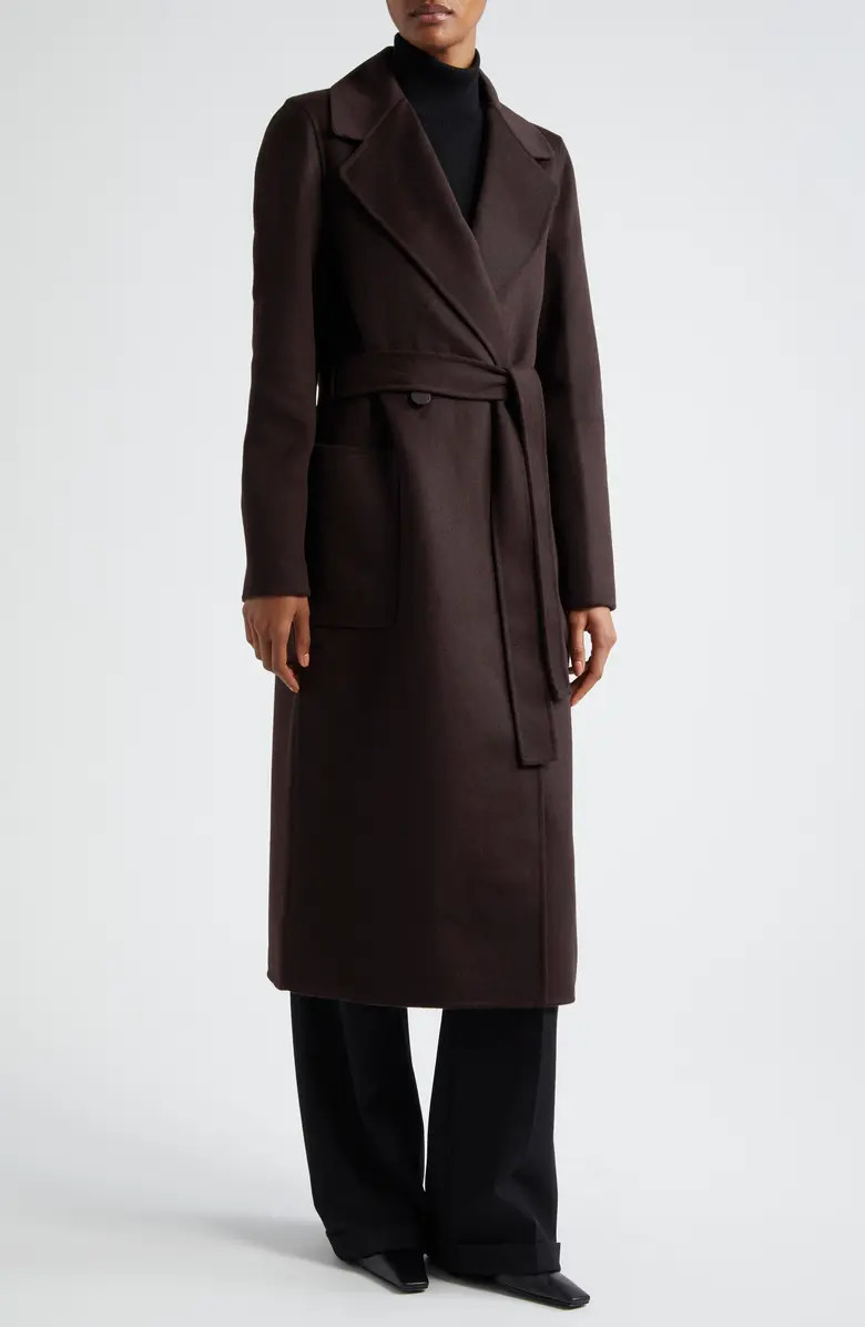 Lucia Tie Waist Wool Blend Coat | Nordstrom