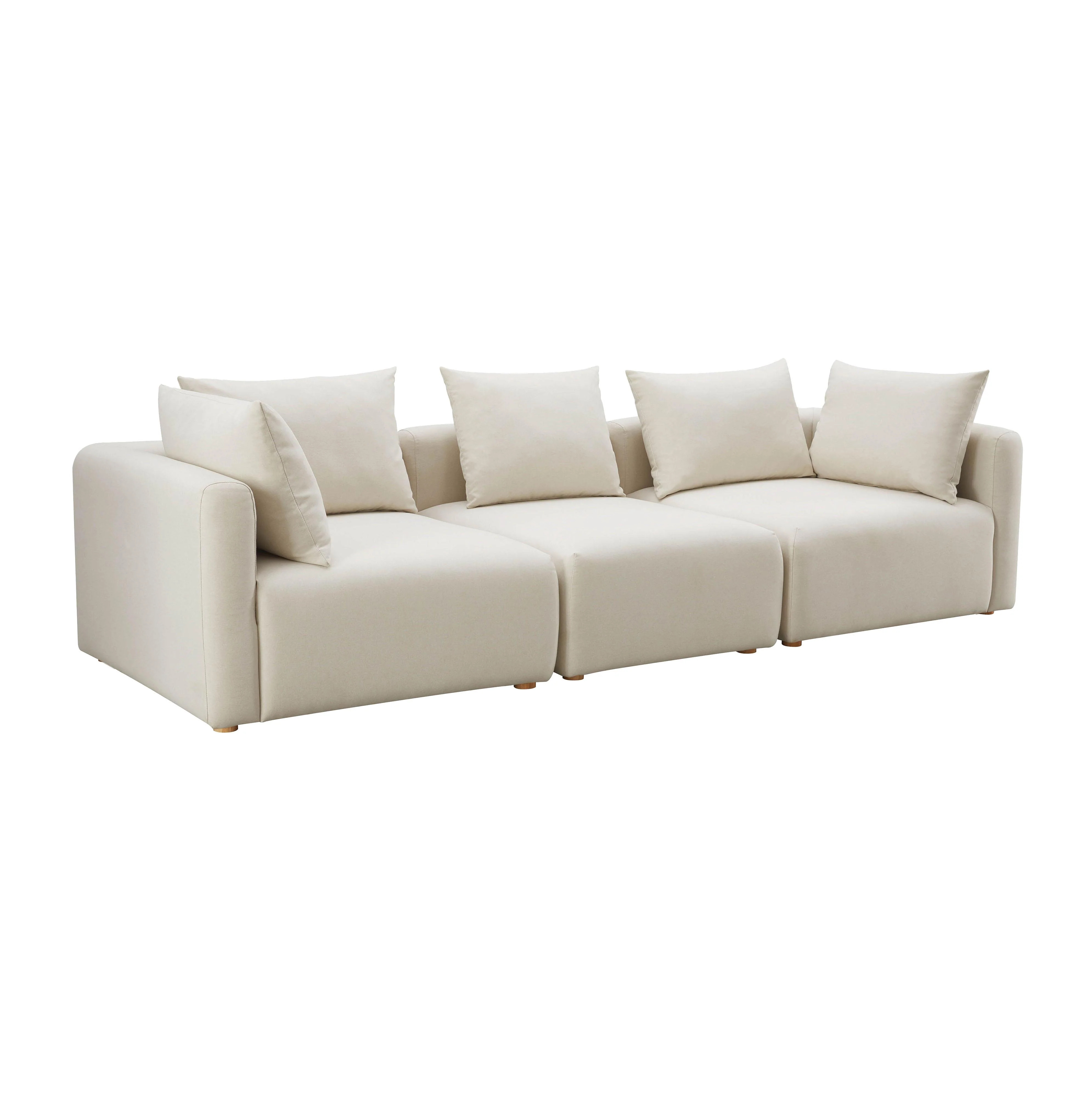 Hangover 112.5" Cream Performance Linen Sofa | TOV Furniture
