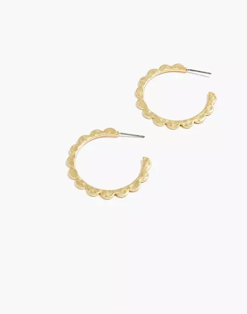 Scalloped Medium Hoop Earrings | Madewell