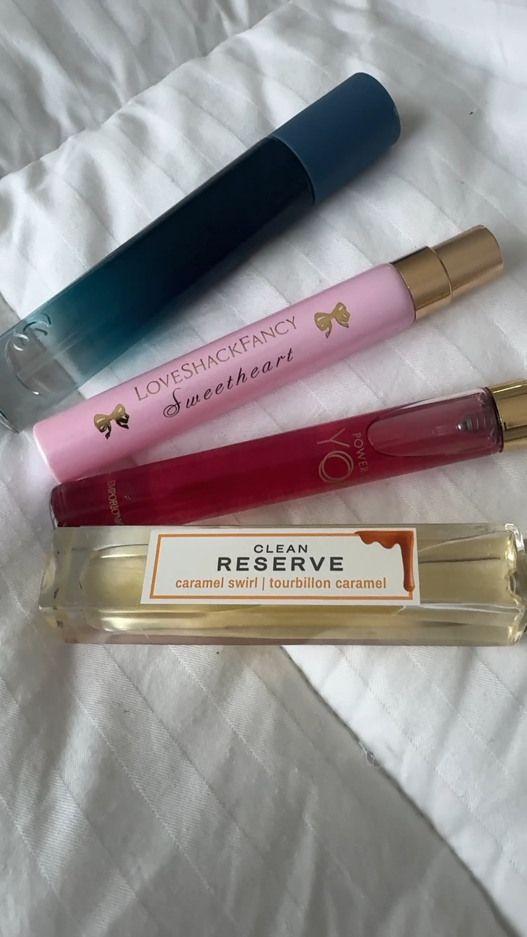 Current perfume rotation 💕✨ Sweet, warm & clean fragrances that get compliments every time — from vanilla caramel perfumes to fruity floral body mists. Perfect everyday scents for layering, date night & summer fragrance lovers 🤍 #perfumecollection #vanillaperfume #cleanreserve #fragrancelayering #bodymist #perfumelover #everydayperfume #sweetperfume #luxuryfragrance #beautyfavorites #girlyaesthetic #summerfragrance

#LTKBeauty #LTKWedding #LTKTravel