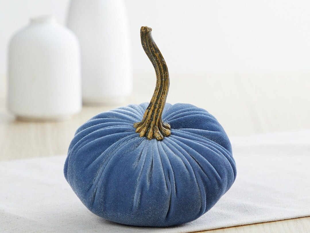 SMALL Velvet Pumpkin, Modern Rustic Farmhouse Decor, Gift for Table Centerpiece, Baby Shower Deco... | Etsy (US)