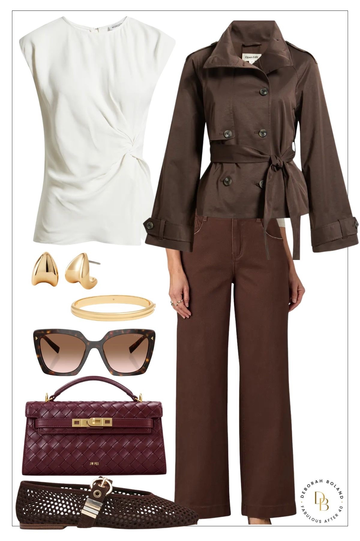 I love this cream side twist top that I e taken effortlessly from summer into Fall. I’ve added a cropped trench and these perforated Mary Jane’s for a look that is casual and feminine.

#LTKSeasonal #LTKOver40 #LTKSaleAlert