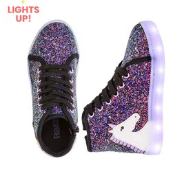 3D Unicorn High Top Light Up Sneaker | FabKids