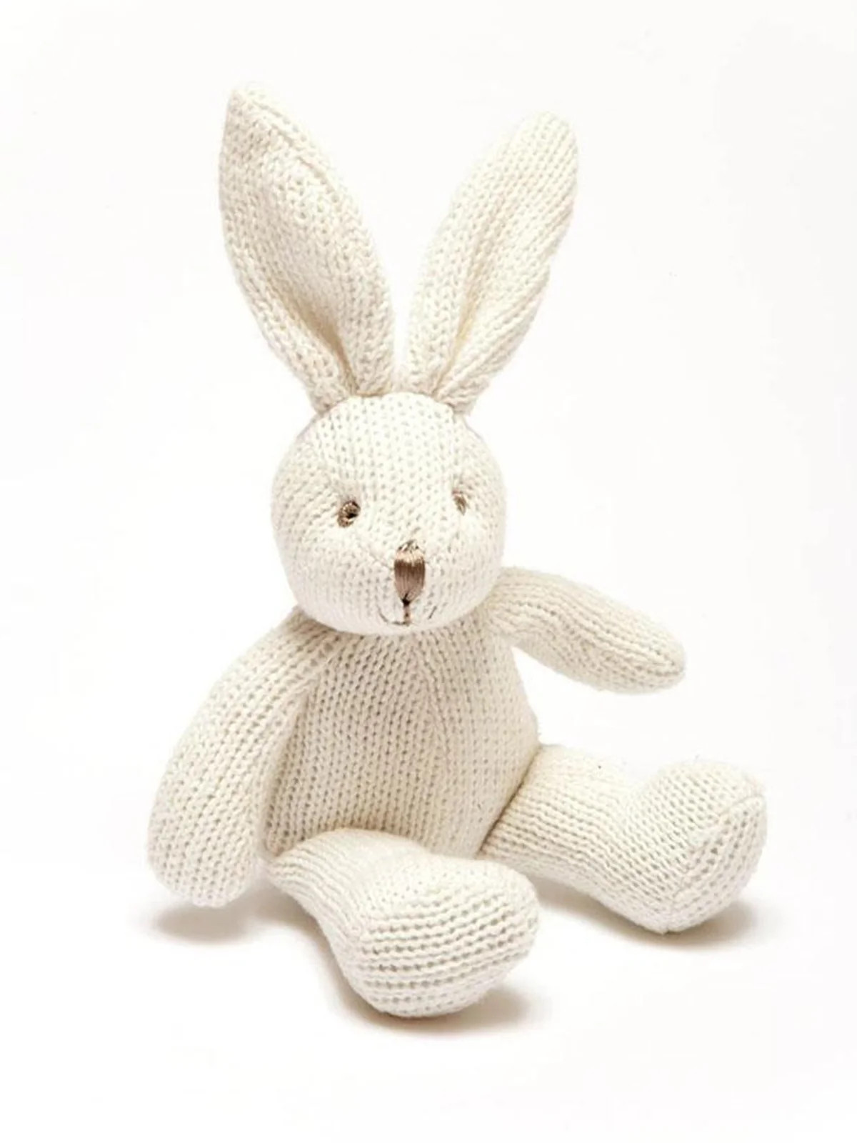 Organic Knitted Bunny Rattle | Colored Organics