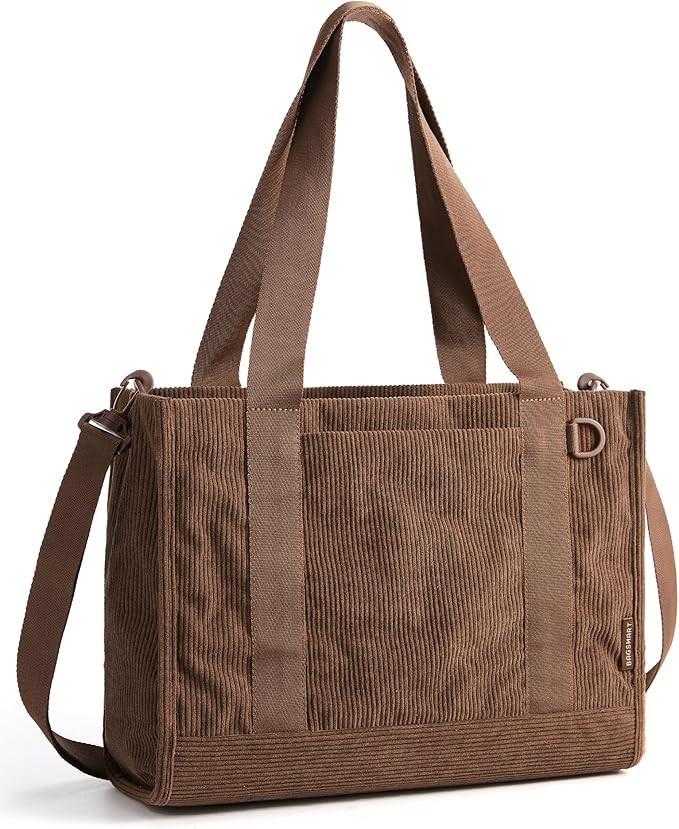 Corduroy Beach Tote Bag for Women Travel/Work, Small Crossbody Bag for Teacher/Nurse | 12L fits 1... | Amazon (US)