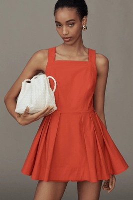 Maeve Square-Neck Fit-and-Flare Romper | Anthropologie (US)